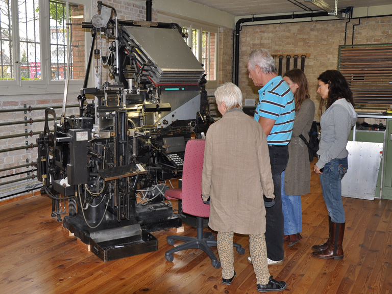 Linotype Seztmaschine der Mergenthaler Maschinenfabrik.