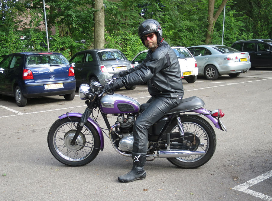 Lambert on his Triumph Daytona