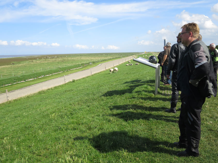 On a dam at the tideland (Wattenmeer)