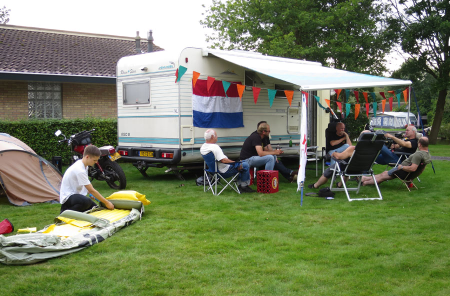 Relaxing after the ride-out