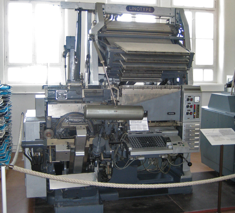 Linotype Modell 20 Universa von 1974.